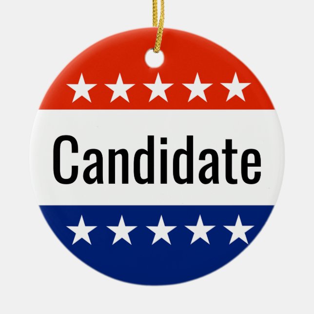 Custom Candidate Campaign 2026 Election Ceramic Tree Decoration (Front)