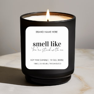 Custom Candle Label Sticker   Black and White 
