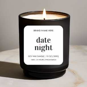Custom Candle Label Sticker   Black and White