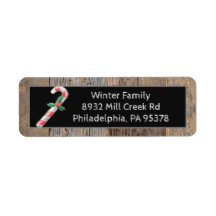 Custom Candy Cane Christmas Address Labels