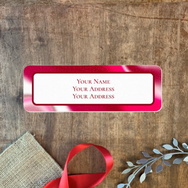 Custom Candy Cane Red Christmas Return Address Label (Add your name and address to this cool red candy cane Christmas return address label. )