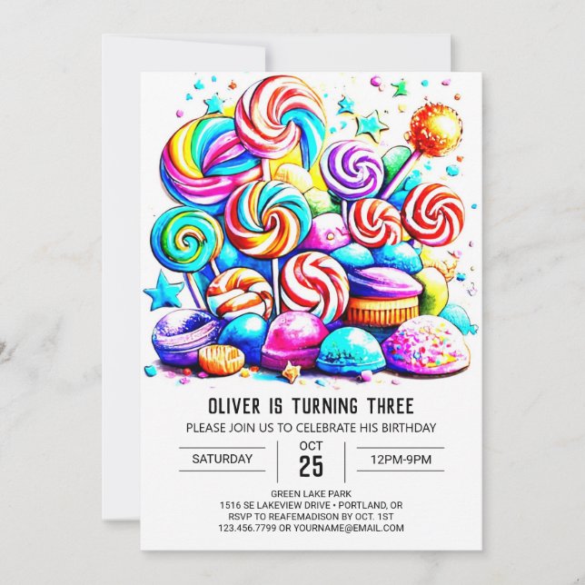 Custom Candyland Online Birthday Invitation (Front)