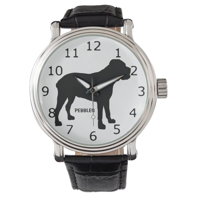 CUSTOM Cane Corso Dog Silhouette Watch (Front)
