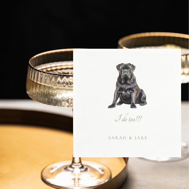 Custom Cane Corso Pet Wedding Napkins (Creator Uploaded)