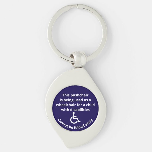 Custom Cannot Be Folded Away Stroller Wheelchair Key Ring (Front)