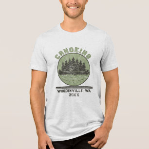 Custom Canoeing Lover Canoe Location Date Name Tri-Blend Shirt