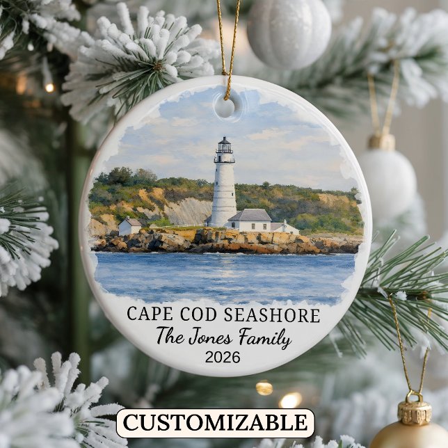 Custom Cape Cod National Seashore, Massachusetts Ceramic Ornament (Creator Uploaded)