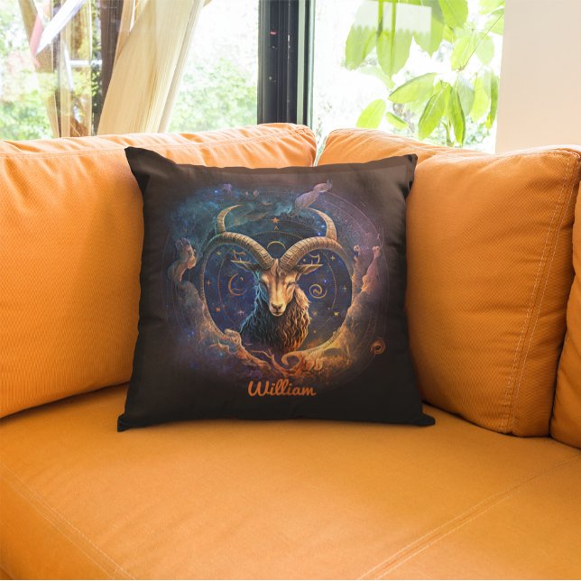 Custom Capricorn Zodiac Horoscope Fantasy Sun Sign Cushion (Creator Uploaded)