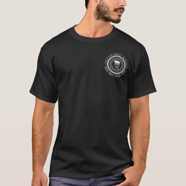 Custom captain and boat name anchor T-Shirt (Front)