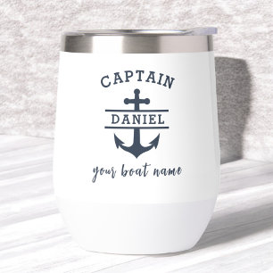 Custom Captain Boat Name Nautical Anchor
