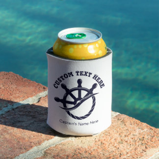 Custom Captain Boat Nautical Gift Can Cooler