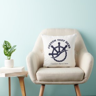 Custom Captain Boat Nautical Gift Cushion
