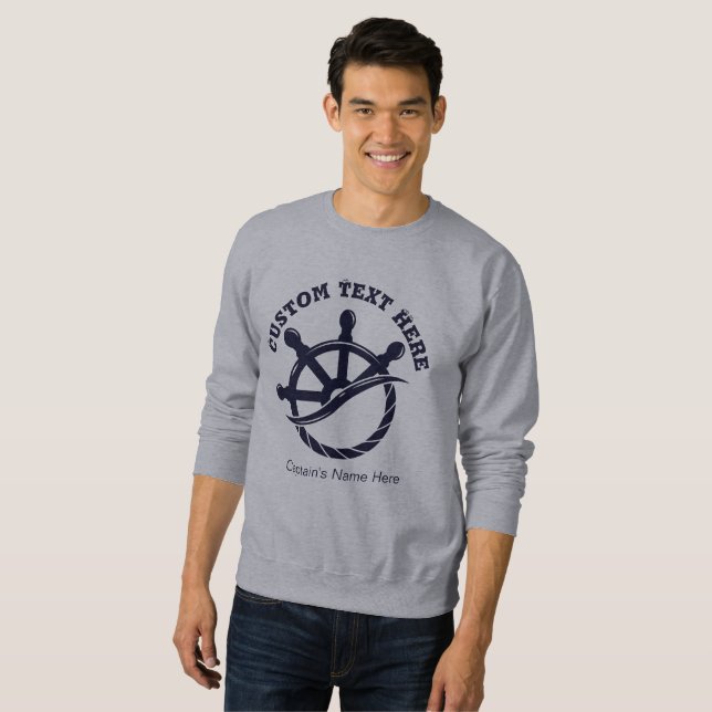 Custom Captain Boat Nautical Gift Sweatshirt (Front Full)