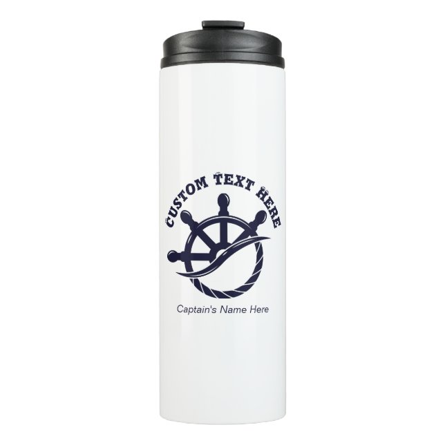 Custom Captain Boat Nautical Gift Thermal Tumbler (Front)