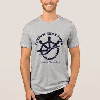 Custom Captain Boat Nautical Gift Tri-Blend Shirt