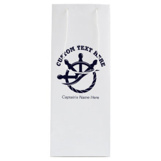 Custom Captain Boat Nautical Gift Wine Gift Bag
