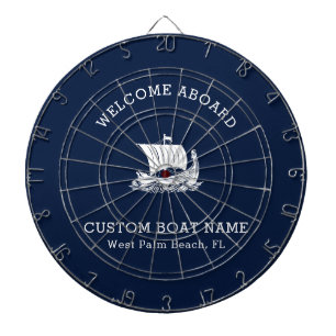 Custom Captain Boat Nautical Ship logo Navy Dartboard