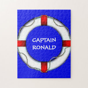Custom Captain Life Preserver Jigsaw Puzzle