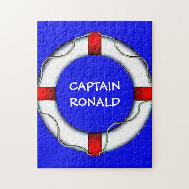 Custom Captain Life Preserver Jigsaw Puzzle (Vertical)