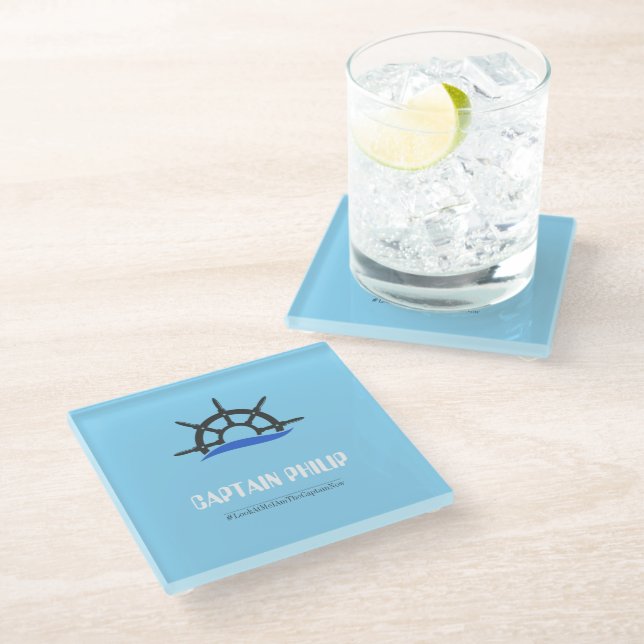 Custom Captain Ship Wheel Personalised Coaster (Angled)