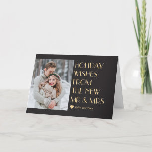 Custom Caption Editable Colour Modern Holiday Card