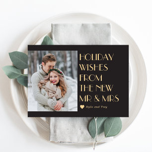Custom Caption Editable Colour Modern Holiday Card