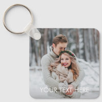 Custom Caption Personalised Photo Keychain