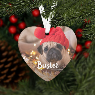 Custom Caption Pet Photo Ornament