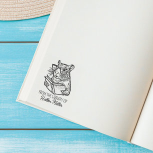 Custom Capybara Library Rubber Stamp