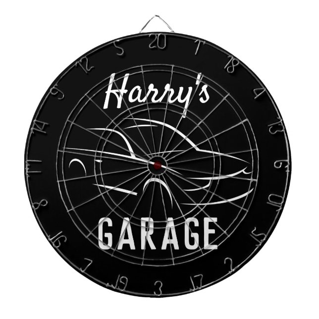 Custom car garage mancave dart board (Front)