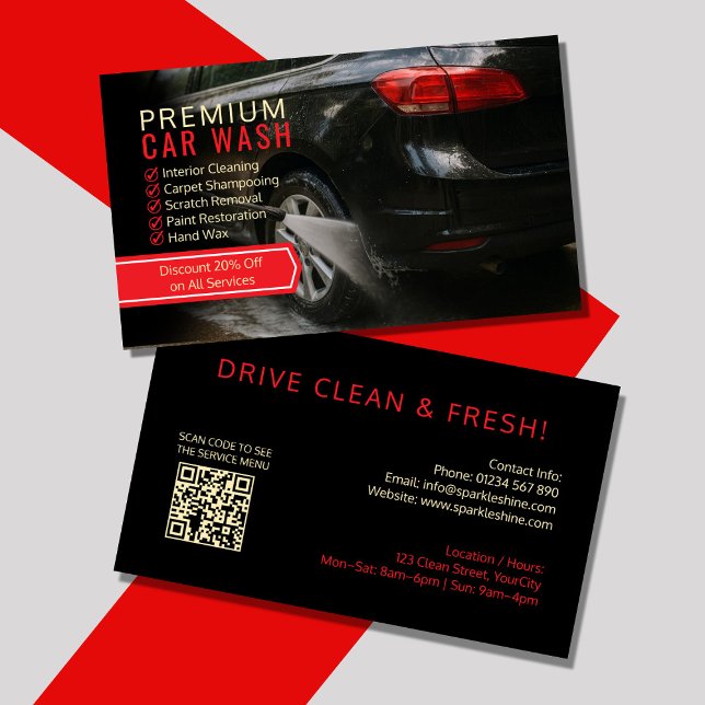 Custom Car Wash Business Cards – Professional Auto (Creator Uploaded)
