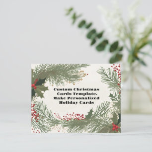 Custom Card Template Customisable Christmas Card