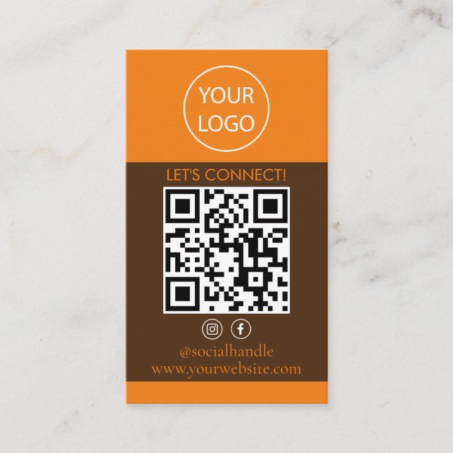 Custom Cards Modern, Social Media QR  (Front)