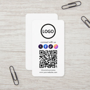 Custom Cards, Social Media QR Code Professional Business Card
