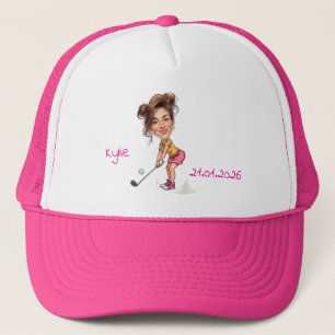 Custom Caricature Photo Tennis Mom Trucker Hat