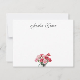 Custom Carnation Note Card |