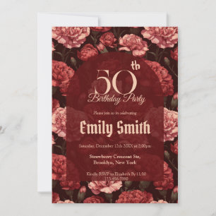 Custom Carnation Themed Teen Birthday Invitation