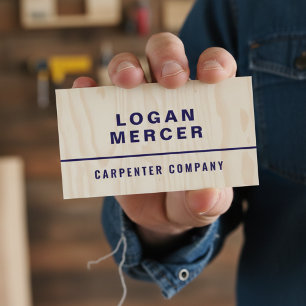 Custom Carpentry & Construction Contractor Business Card