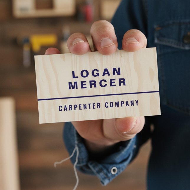 Custom Carpentry & Construction Contractor Business Card (Creator Uploaded)
