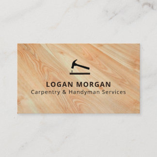 Custom Carpentry Handyman Wood Tools Modern Business Card