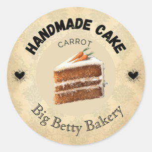 Custom Carrot Cake Labels Personalized Bakery Pa
