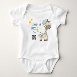Custom Cartoon Baby Boy Giraffe  Baby Bodysuit