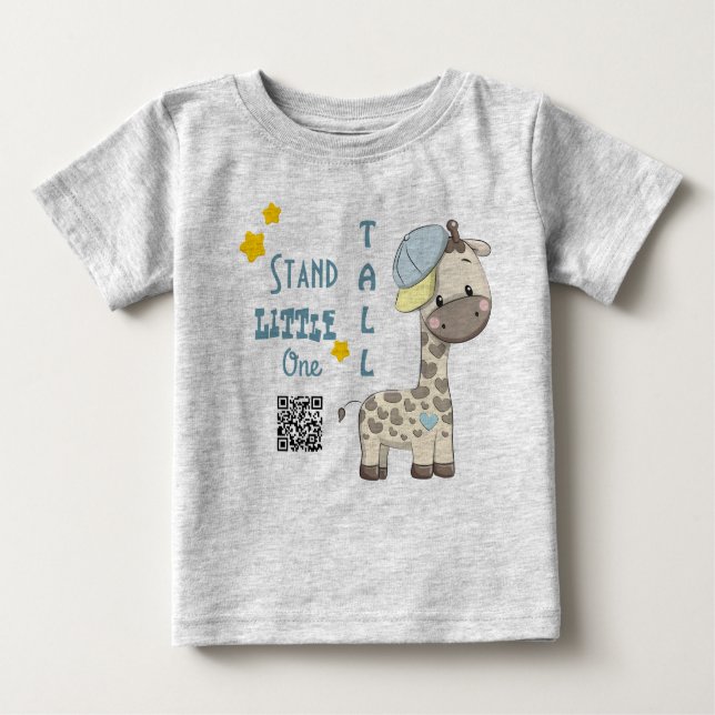 Custom Cartoon Baby Boy Giraffe  Baby T-Shirt (Front)