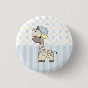 Custom Cartoon Baby Boy Giraffe Button