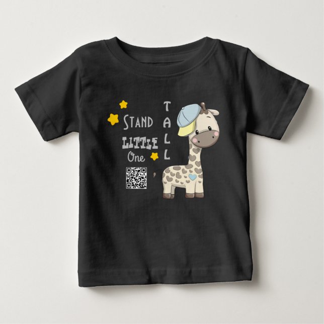 Custom Cartoon Baby Boy Giraffe   T-Shirt (Front)