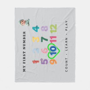 Custom Cartoon Baby Milestone Blanket with Numbers