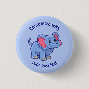 Custom Cartoon Elephant 3 Cm Round Badge