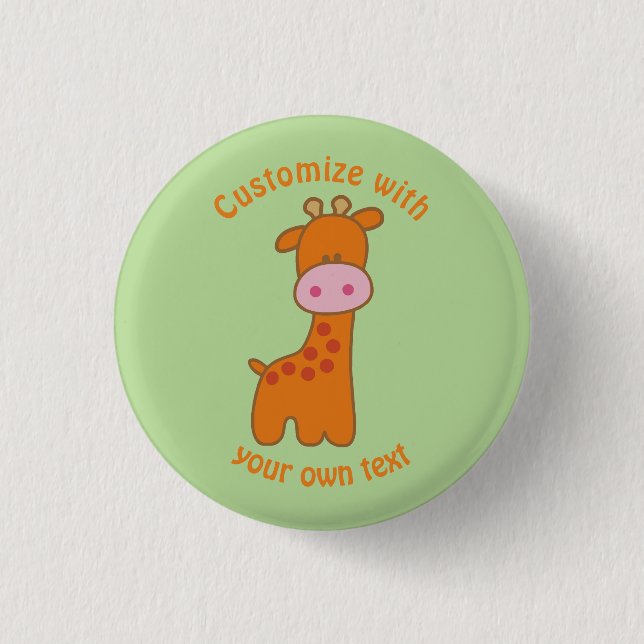Custom Cartoon Giraffe 3 Cm Round Badge (Front)