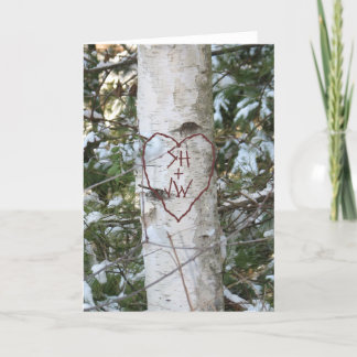 Custom Carved Birch Tree Note Card