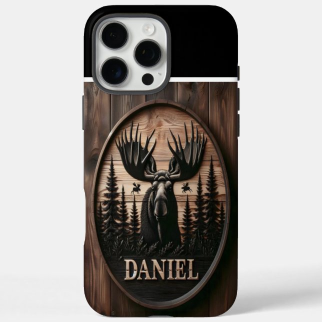 Custom Carved Moose Sign Case-Mate iPhone Case (Back)